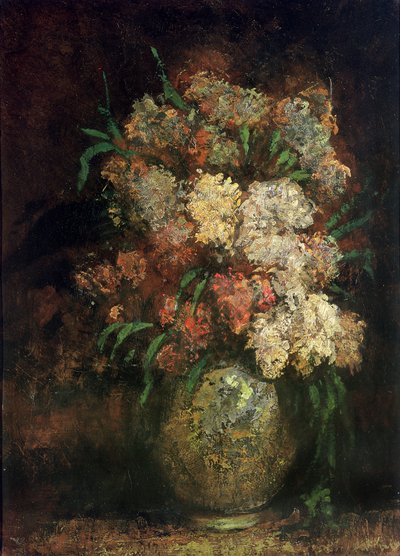 Vaas met bloemen door Adolphe Joseph Thomas Monticelli